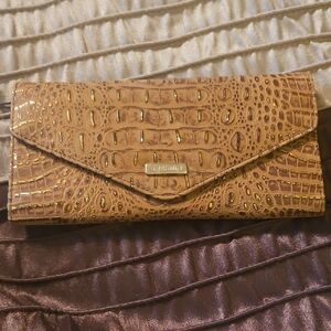 Brahmin Veronia Vintage Mini Melbourne GoldCroc-Embossed Envelope Wallet